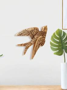 1pc ABS Wall Hanging, Bird Design Hanging Decoration For Home,Home Decor ,Room Decor,Wall Decor Gifts Birthday Graduation - Gold - View 9