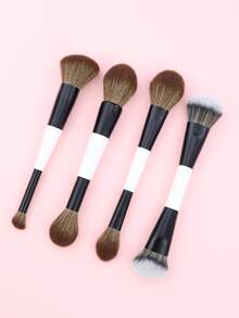 4件套多功能化妆刷套装，包含腮红刷、粉底刷、散粉刷、高光刷、遮瑕刷，适合女孩和女士使用。化妆刷套装，化妆刷套装，化妆刷套装，全套化妆工具，化妆刷套装，化妆刷套装，化妆礼盒套装 - 黑與白 - 查看 8