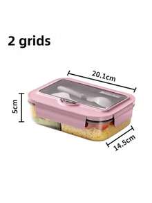 1400ml Microwave Bento Box, 3-Compartment, With Utensils, Suitable For Picnic, Work, School, Camping And Fitness - Multicolor - View 10
