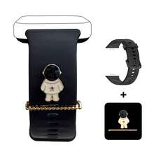 3PCS Little Boy Planet Spaceship Series Decorative Ring+Quick Release Strap Bracelets Compatible With Huawei Watch Fit 3 4 Silicone Band Strap Compatible With HUAWEI FIT 4 Pro - one-size - View 13