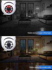 Bombilla LED Wifi Cámara Seguridad HD Foco 360° Exterior/Interior+Socket Color Blanco 1080p visión nocturna incluida camera - Tipo de Enchufe A USA (110-127V) - Ver 3