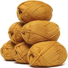 6 Rollen weiche Milchbaumwoll Garn Skeins je 25 Gramm Milchgarn zum Häkeln & Stricken, einfarbige Strickgarne zum Weben von Garn, gehäkeltes Garn Bastelmaterial für DIY Handwerke, Spinnen