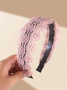1 件女士蕾丝头带宽边时尚发夹用于遮盖灰白头发装饰、发带、发箍、发饰