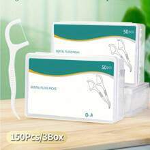 50pcs/1box Dental Floss Picks Set - Includes Toothpicks & Interdental Brushes For Safe Oral Care, Perfect For Travel