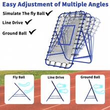 7x4 FT Volleyball Rebounder Net,Ultimate Training Equipment For Volleyball & Lacrosse,Enhanced Bouncing System For Volleying, Bumping, Spiking Drills,Multiple Adjustable Rebound Angles For Customized Practice - Blue - View 3