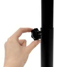 Carrello per parrucchiere in alluminio regolabile in altezza, nero, supporto per trattamenti girevole a 360° con vano porta-strumenti, design semplice senza telaio aggiuntivo, per la cura e lo styling dei capelli.