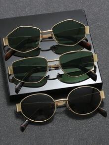 1副/4副套装 金属框时尚眼镜，适合日常佩戴和装饰，四季皆宜