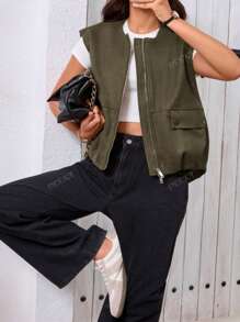 DEEKA Nouveau printemps été Femmes Gilet sans manches effet velours