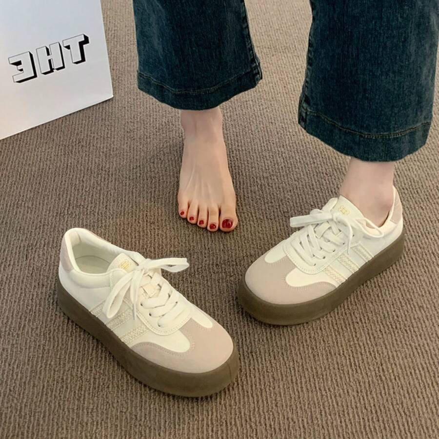 Women Skateboarding Shoes - 米色 - 查看 1