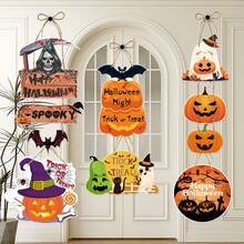 1pc Halloween Door Hanging Decoration - Peculiar Pumpkins, Bats - No Electricity Required - Indoor/Outdoor Party Decoration - Perfect For Halloween, Christmas, And Autumn - Easy To Hang On Rope Rings - Home, Office, Or Classroom Decoration - Annual Decoration, Halloween Decoration, Holiday Home Decoration, Handicraft Decoration, Festival Decorations, Festival Shoppers, Christmas Best