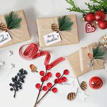 42 Peças Galhos Artificiais de Pinheiro com Agulhas de Pinheiro e Bagas Vermelhas, Pinhas Artificiais de Natal, Hastes com Bagas, Suprimentos para Fazer Coroas de Natal, Decoração de Casa, Artesanato, Decorações de Natal, Decoração de Quarto, Inverno