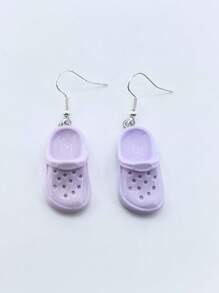 Pereche de cercei mini fermecători cu pandantiv din rășină 3D, model saboți, pentru femei – bijuterii boho drăguțe, elegante și stilate, perfecte pentru purtare zilnică sau cadouri, cu pandantive mov și albastre, accesoriu versatil pentru toate anotimpurile, cercei nonconformiști