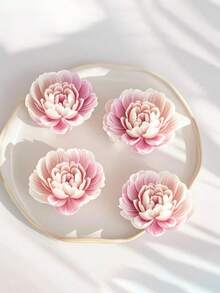 3-Cavity Heart-Shaped Rose Silicone Mold For 3D Flower Plaster & Aromatherapy Candles - Reusable Craft Mold With Intricate Petal Details, DIY Home Decor Ornaments, Air Dry Or Bake Up To 350°F - White - View 6