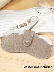 1PC Leather Glasses Storage Bag Portable Sunglasses Glasses Clip Protective Case Portable Glasses Storage Bag Can Hang Bag Travel Glasses Clip Women's Storage Bag Bag Charms Car Decoration Outdoor Portable Bag Couple Keychain Anti-Lost Wristband Birthday Gift Party Gift Anniversary Gift.