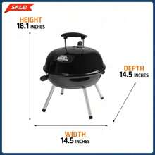 14.5" Portable Tabletop Charcoal Grill For Parties, Camping Trips, Picnics