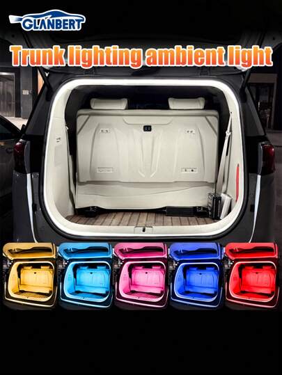 GLANBERT 400cm/157.48in Trunk Ambient Lighting With Auto-On Sensor - LED Cargo Lamp, Scanning Streamer Design, Hardwired Trunk Light For SUVs, Sedans, Trucks - No Battery Needed, Enhanced Night Visibility & Interior Decoration, Sleek LED Design