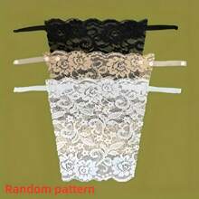 3 Pcs Elegant Floral Anti-Glare Bra Pads - Stylish Comfortable Lingerie Enhancers, Lace Knit Filling For Women