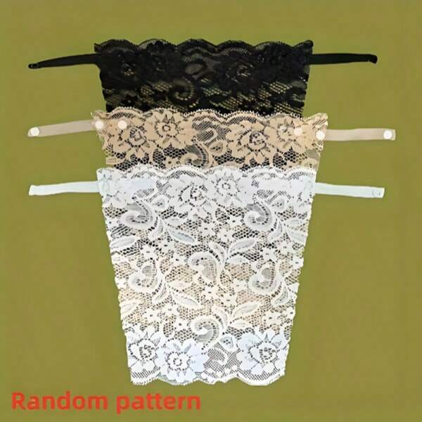 3 Pcs Elegant Floral Anti-Glare Bra Pads - Stylish Comfortable Lingerie Enhancers, Lace Knit Filling For Women