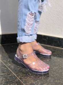 Women's Flat Sandals, Adjustable, Comfortable, Elegant, Fashionable - Cristal - View 3