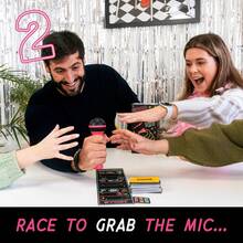 Lucky Official Grab Mic – Family Karaoke Board GameFoam Mic, 8+ Ages, 2-10 Players - Games Bad Singers 250 Lyrics (125 Cards) Hilarious Game Nights  Birthday Party, - 1 - 查看 5