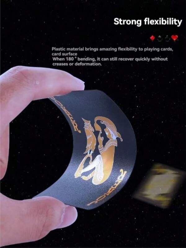 55 Pieces Of Gold PVC Material - Frosted And Waterproof, With Non-Slip Texture, Wear-Resistant, Suitable For Outdoor Parties, Family Gatherings, Games, Fashion Playing Cards