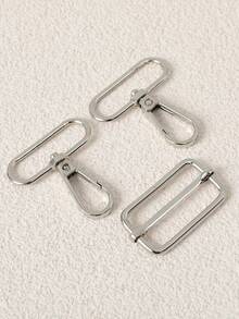 3件套行李带配件套装，包括肩带扣、狗扣、锌合金压扣，适用于DIY手提包 - 銀色 - 查看 6