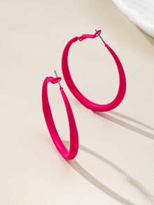 1 对时尚糖果圈耳环，适合日常佩戴