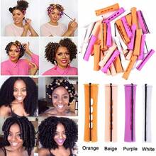 QY 40pcs Perm Rods Set For Natural Hair 4 Sizes Cold Wave Rods Hair Rollers For Women Hair Curling Rods For Long Medium Small Hair Curler Styling DIY Hairdressing ToolsOrange+Beige+Purple+White  1613 - 1 個(一包 40 個) - 查看 3