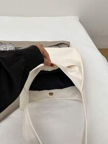 Large Capacity Women Tote Bag, Fashionable Design Shoulder Bag, High-Quality Stylish Ladies Handbag - White - View 6