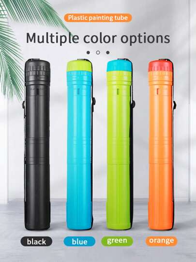 直径 6.5 厘米/2.56 英寸的塑料伸缩艺术管，缩回长度 43.5 厘米/17.13 英寸，最大延伸长度 75 厘米/29.53 英寸，高品质塑料伸缩艺术管、储存管、收集管、运输管、海报管、箭筒管，适用于学校用品、返校