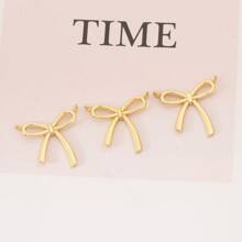 3 Pieces Of DIY Copper Inlaid Zirconia Delicate Bow 18K Gold Plated Silver Pendant Jewelry Accessories