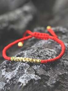 diffone Fashion Handmade Braided Rope Red Bracelet Charms Gold Beads Bracelet For Women Lover Armband Jewelry - Braided Bracelet - View 14