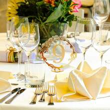 10 peças de números de mesa de casamento dourados de 1 a 10, placas de números de mesa de espelho dourado acrílico com película protetora, adequadas para recepções de casamento, festas, decoração de eventos de aniversário e aniversário, presentes de verão, praia, volta às aulas, materiais escolares, decoração de quarto - Multicolorido - Ver 11