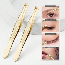 1/2pcs Stainless Steel Gold Eyebrow Clip, Convenient Eyelash Tweezers, Beauty Fine Hair Removal Tool, Suitable For Facial Hair Removal And Grooming,Makeup,Cheap,Room Decor,Vanity,Travel,Bedroom,Makeup Accessories,Tweezers,Cheap,Stocking Stuffers,Makeup,Makeup Tools,Cheap Stuff,Gifts,Gifts For Women,Christmas Gifts - Gold - View 11