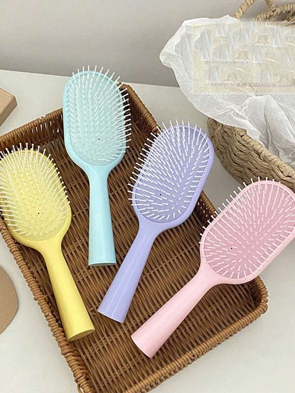 2pcs Candy Colored Air Cushion Comb, Women's Anti-Static Comb, Oval Dry And Wet Air Cushion Comb, Makeup Anti Knot Airbag Comb Suitable For Girls' Scalp Massage Comb, Hairdressing Tools, Hairdressing Products, And Hair Salon Beauty Travel Essential Accessories Fashion Hairstyle Accessories