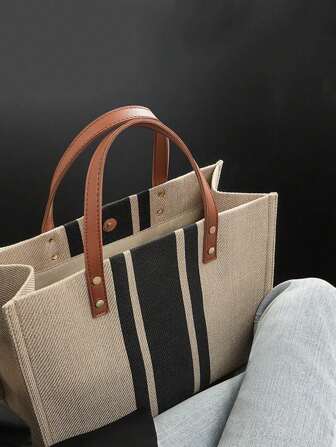 Sac de messager à bandoulière de serviette rayé pour navetteur