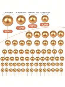 72 Stücke mehrfarbige Schaumstoff Kugeln als Kuchentoppers, Schaumstoff Kugel Kuchendekorationen, Mini Kugel Kucheneinlagen, gemischte Packung in verschiedenen Größen und Farben, geeignet für Geburtstagskuchendekorationen, Taufkuchendekorationen, Hochzeitstortendekorationen, geeignet für DIY (blau, gold, schwarz, rot, lila, rosa, etc.)