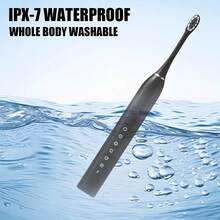Electric Toothbrush With 4 Brush Heads, Rechargeable Electric Brush, Water Toothbrush For Teeth Cleaning And Gum Health - Black-1 - 查看 3