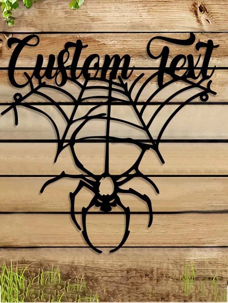 1 件万圣节蜘蛛网金属墙饰，恐怖蜘蛛铭牌雕塑墙饰，适用于客厅、家庭、酒店、商店室内装饰，理想的哥特式风格礼物家居装饰万圣节装饰房间装饰秋季装饰