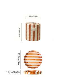 1pc Ins Style Striped Handgrip Coffee Mugs, Cute Girly Highly Attractive Romantic Water/Milk/Latte Cups For Women
