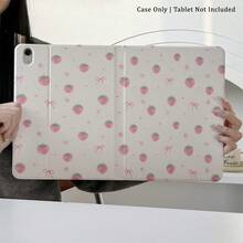 Ốp lưng máy tính bảng họa tiết dâu tây, nơ và hoa, thiết kế dễ thương và ngọt ngào, tương thích với iPad 10.9/10.2/Air thế hệ thứ 5/Pro 11/10/9.7/Air 2/ (thế hệ thứ 7)/ (thế hệ thứ 8)/ Air 4/5, Pro 11, 10.9" (2022), Air 13" (M3 2025), Air 11" (M3 2025), 11" (A16 2025), Galaxy Tab S10+/S9/A9 - Nhiều màu - Xem 2
