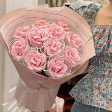 372/150pcs Craft Supplies Kit: Pink & Green Chenille Stems, Step-By-Step Video Tutorial, Green Floral Wire, Gardening Tape, Stamens, Suitable For Bouquet Crafts, Creative Gifts And Party Decorations. Flexible Chenille Stems For DIY Projects And Decor, Ideal For Holidays, Graduations And Celebrations. - Multicolor - View 10