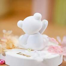 Silicone Bear Mold Aromatherapy Goodbye Bear Design Animal Design Candle Mold DIY Handmade Gypsum Crystal Drop Glue Making Creative Project Animal Theme Design Flexible Silicone Mold Handicraft Silicone Mold - White - View 4