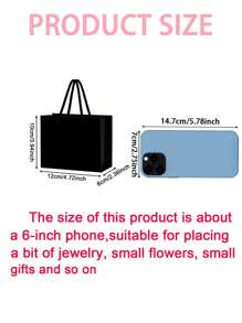 20 个带手柄的迷你粉色礼品袋 - 工匠、派对策划者、送礼者，非常适合婚礼、生日、派对、工艺品、送礼和珠宝收纳 - 黑色牛皮纸（4X5X2 英寸）中小型派对礼品袋 - 黑色 - 查看 4