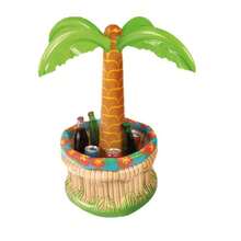 1 件充气棕榈树饮料冷却器，夏威夷生日派对用品，热带主题户外饮料冷却器，鲜艳的色彩，无需电力，非常适合夏季聚会和海滩派对，夏威夷派对装饰 - 彩色 - 查看 7