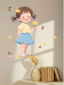 Colorful Butterfly, Dancing Girl, Cartoon Dinosaur, Football Kicking Boy Wall Stickers, Nursery Decor, Kids Bedroom Wallpaper - Multicolor - View 7