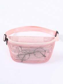 1 件网眼沙滩腰包，可调节网眼斜挎包，网眼手提包，配有可调节腰带，适合海滩、游泳、度假、旅行、野餐 - 彩色 - 查看 5