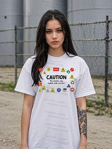 Camisetas de mujer 100 % algodón, regalos para el Día de la Madre, tallas S-2XL, regalos de cumpleaños, camiseta de mecánico con advertencia de peligro, camiseta de mecánico diésel. - Blanco - Ver 1