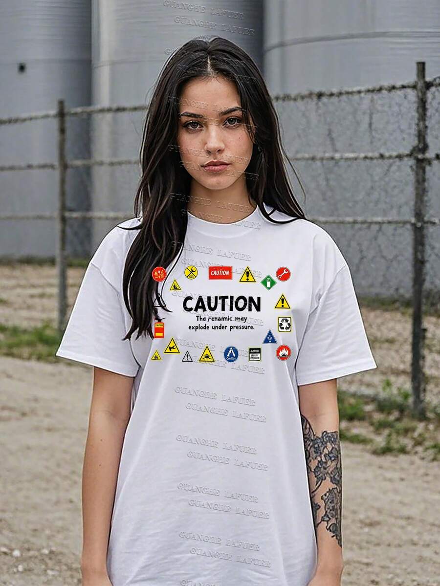 Camisetas de mujer 100 % algodón, regalos para el Día de la Madre, tallas S-2XL, regalos de cumpleaños, camiseta de mecánico con advertencia de peligro, camiseta de mecánico diésel. - Blanco - Ver 1