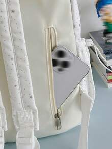 星光尼龙面料小清新女生背包适合青少年作为防水轻便的格纹背包，适合青少年女大学生和白领，非常适合学校、大学、工作、商务 - 彩色 - 查看 8